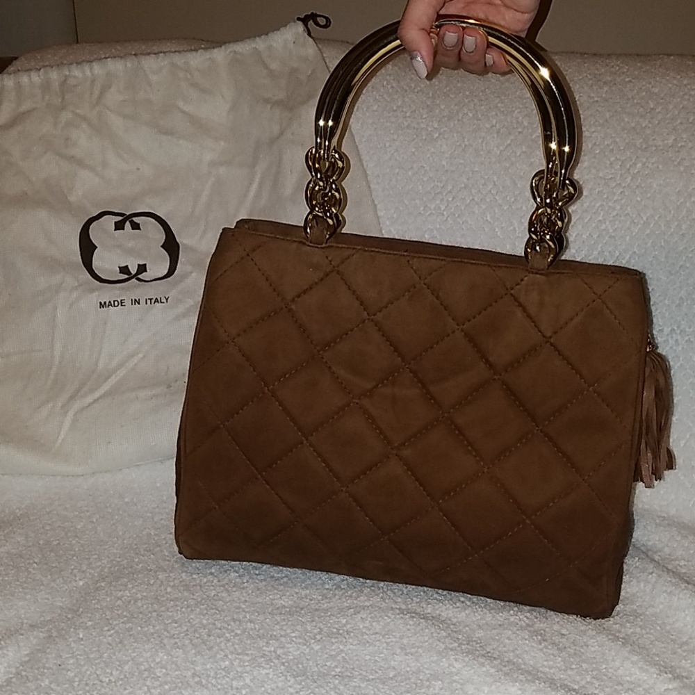 COSCI Chocolate Purse with Gold Hardware